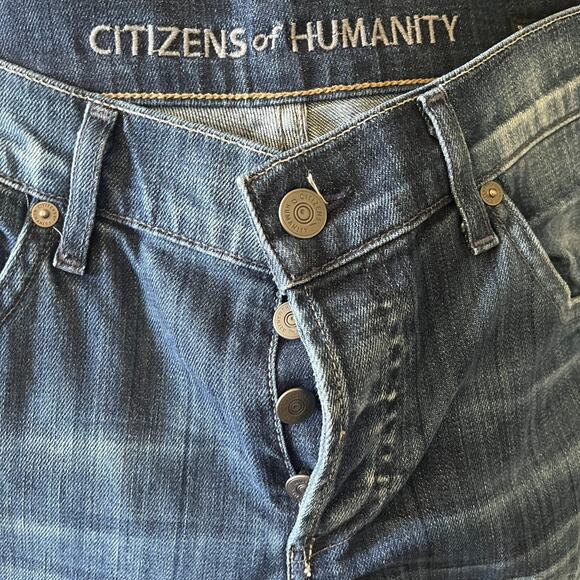 Citizens of Humanity Jeans Womens 25 Skyler Boyfriend Crop Jeans Blue Button Fly - Picture 4 of 15
